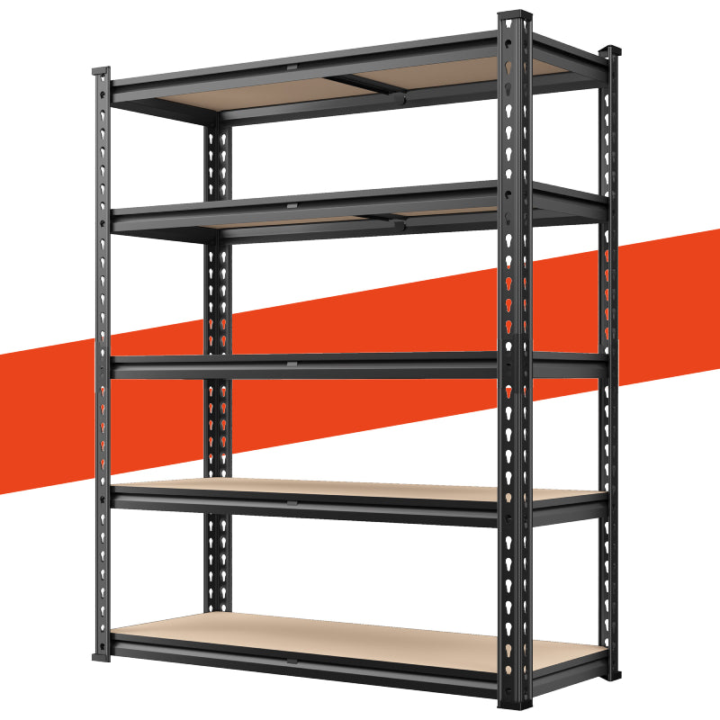 REIBII 2000lbs Garage Shelving, 72"H Adjustable 5 Tier Garage Storage Shelves, Metal Shelving Unit for Warehouse Pantry