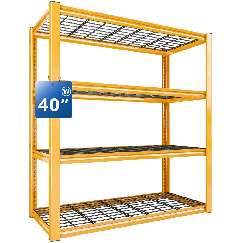 REIBII 40"W Garage Shelving, 2240LBS Heavy Duty & Adjustable Metal Shelving Unit, 40"W x 59.5"H x 19.5"D