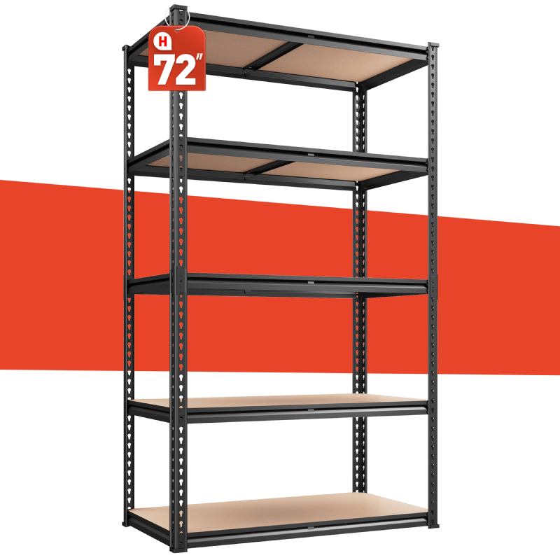 REIBII 72"H Metal Storage Shelves, 2000 Lbs Adjustable Garage Shelving Unit, Utility Rack for Pantry Kitchen