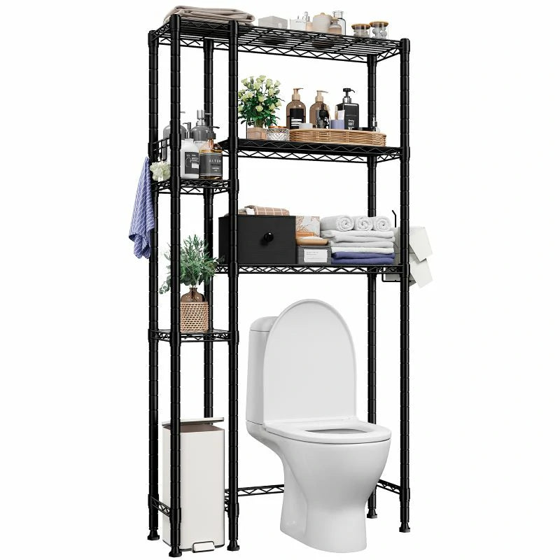 REIBII Toilet Storage Shelving with Drawer Adjustable Shelves