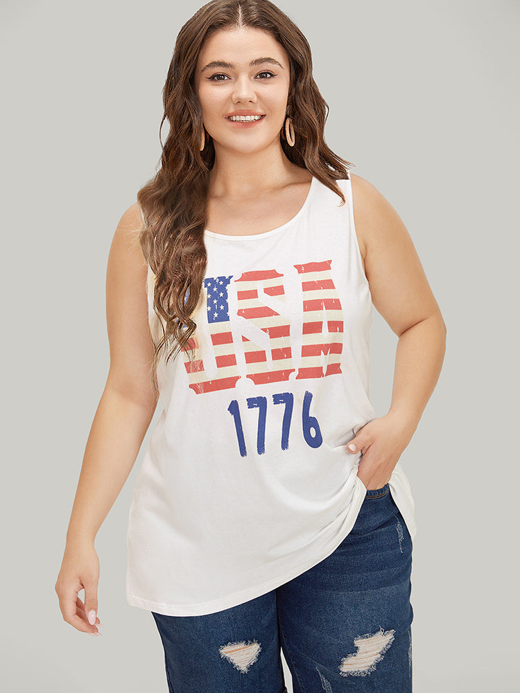 Letter Print Graphic Tank Top