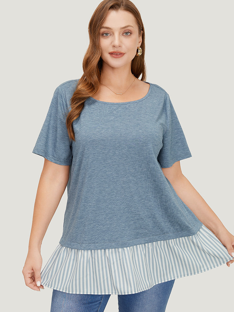 Striped Patchwork Heather T-shirt