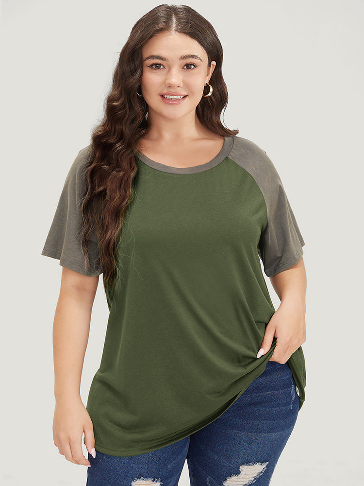 Two Tone Raglan Sleeve T-shirt