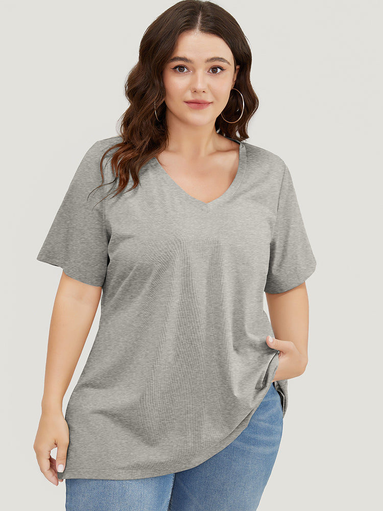 UltraCool Solid V Neck Regular T-shirt