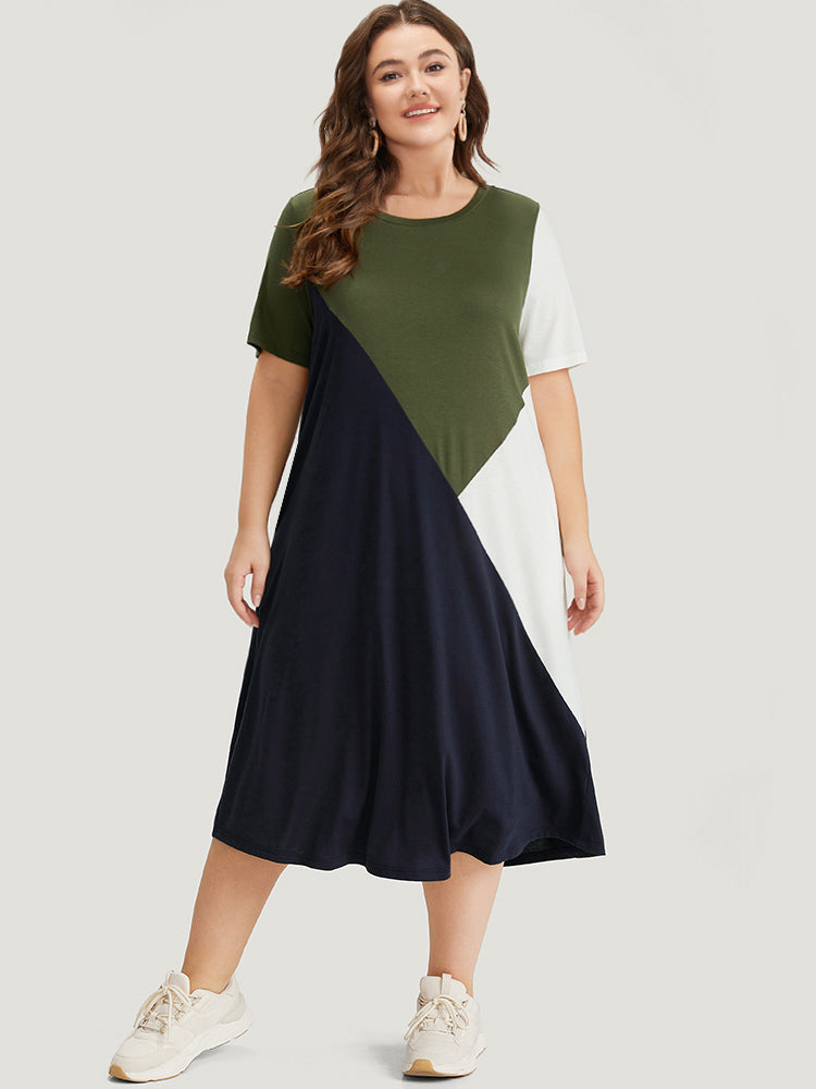 Supersoft Essentials Colorblock Pocket Contrast Midi Dress