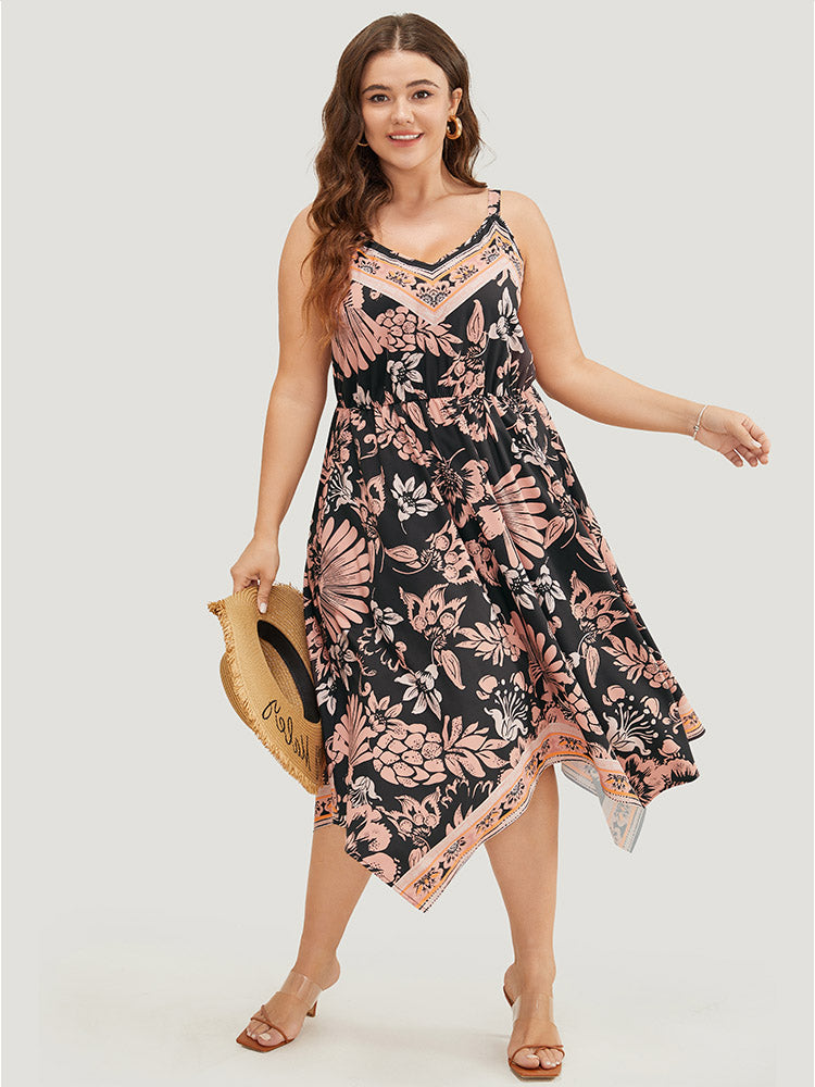 Bandana Print Hanky Hem Pocket Cami Dress