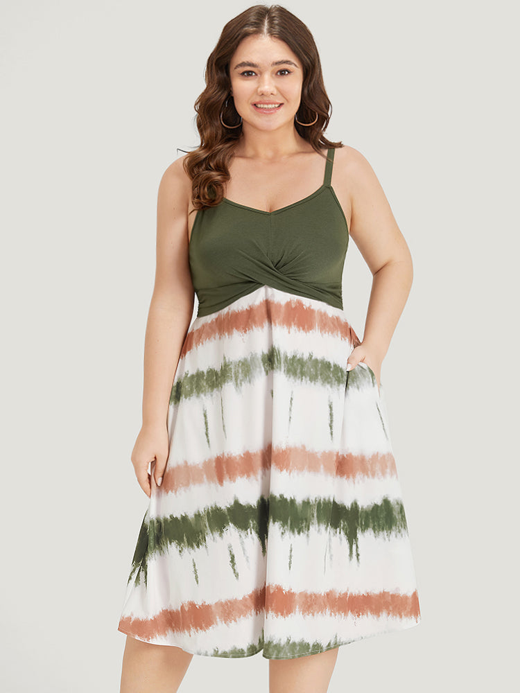 Supersoft Essentials Tie Dye Patchwork Pocket Crossover Cami Dress