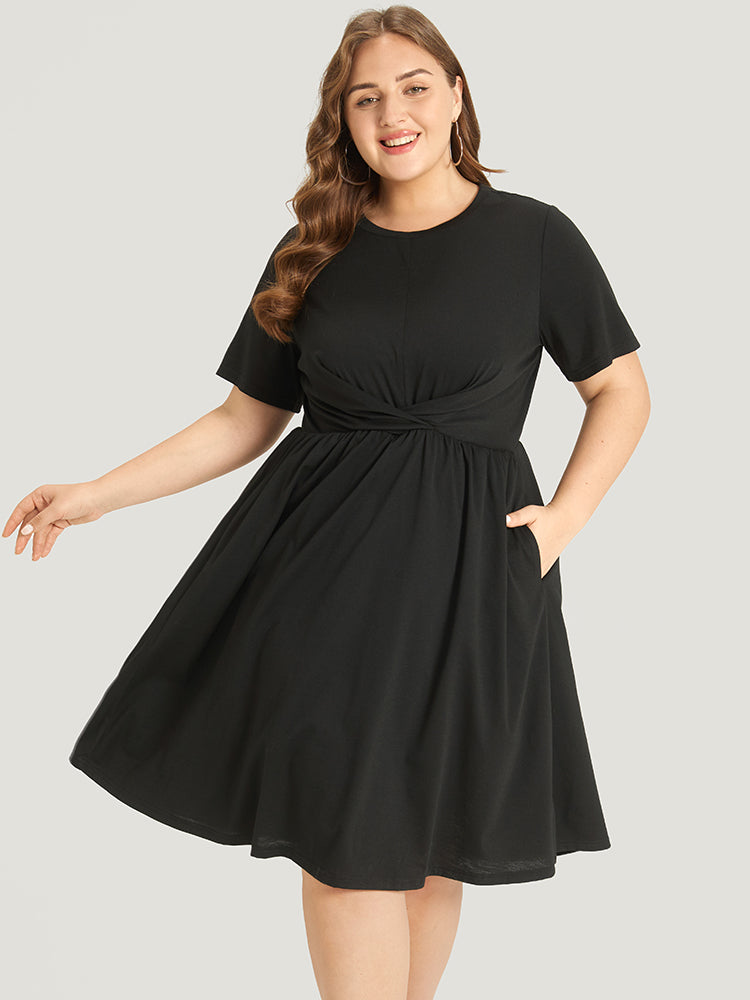 Supersoft Essentials Pocket Crossover Gathered Ruffle Hem Dress