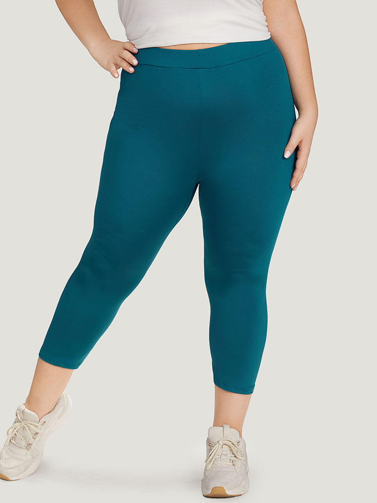 Plain Skinny High Rise Cropped Leggings