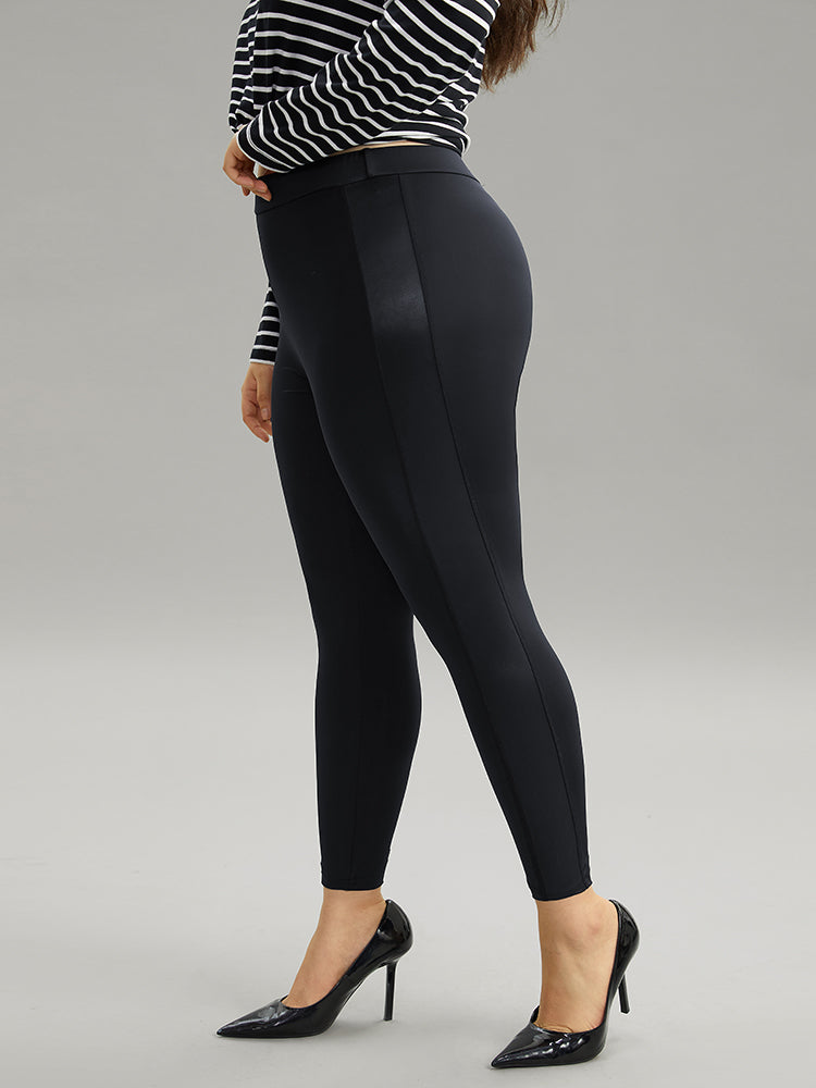 Patchwork Elastic Waist Skinny Leggings