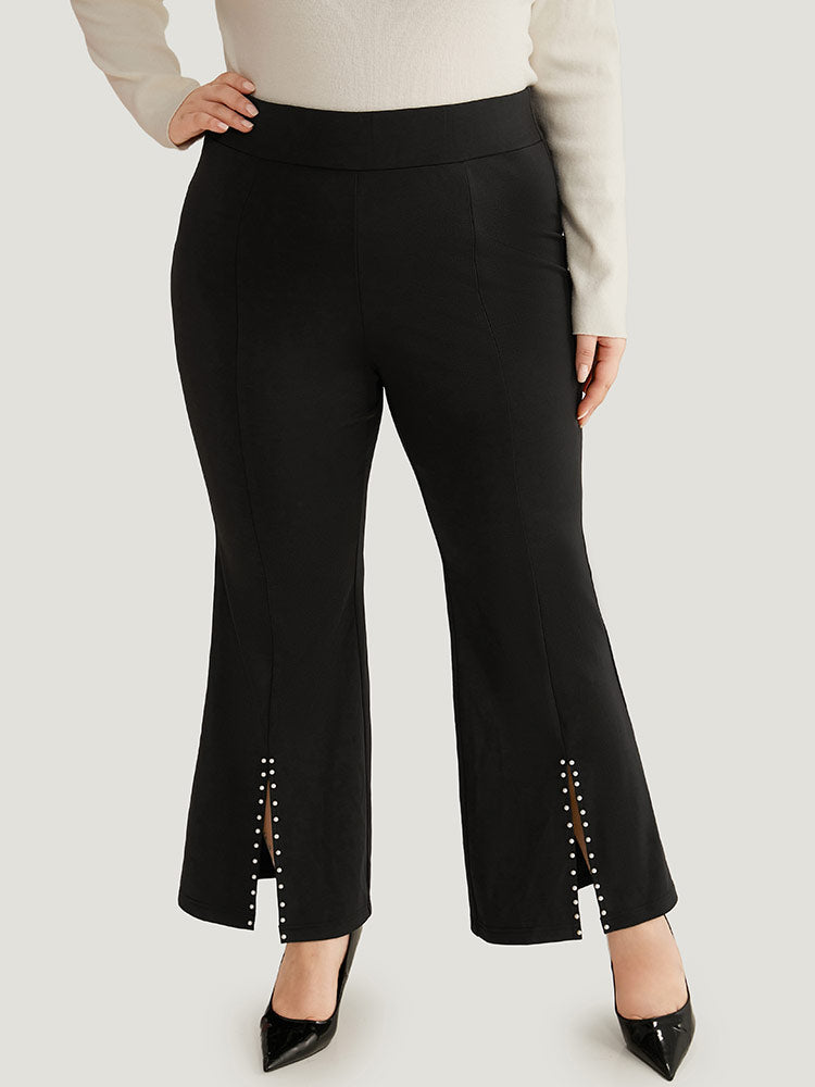 Bootcut Pearl Beaded Split Front Pants