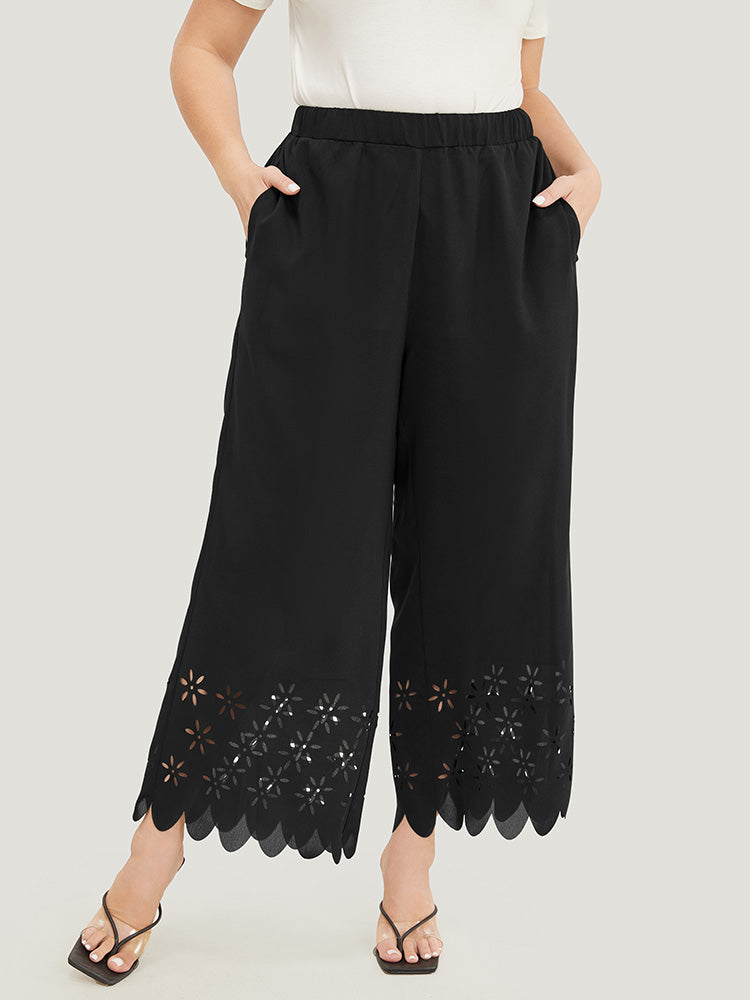 Plain Pocket Laser Cut Pants