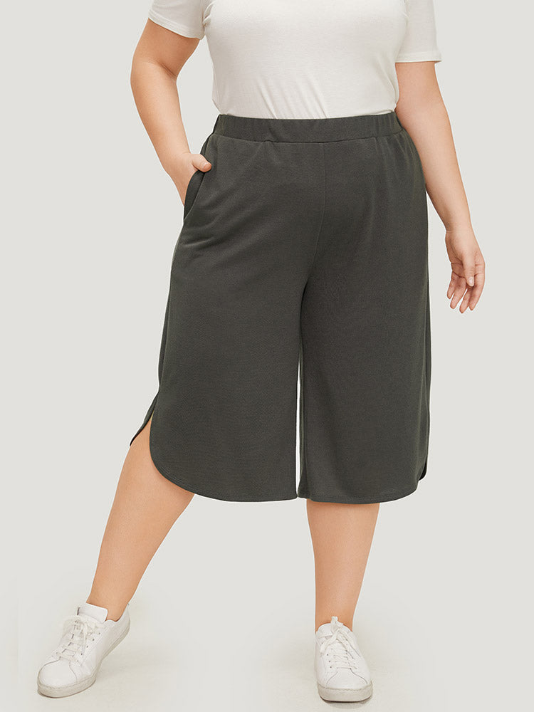 Plain Pocket Split Side Pants