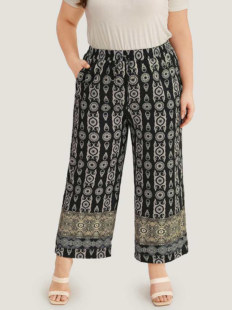 Boho Print Straight leg Pants