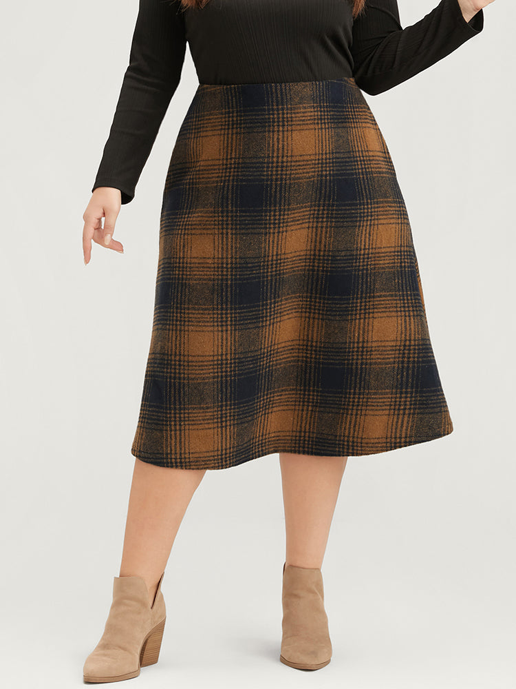 Tartan Print Pocket Zipper Skirt