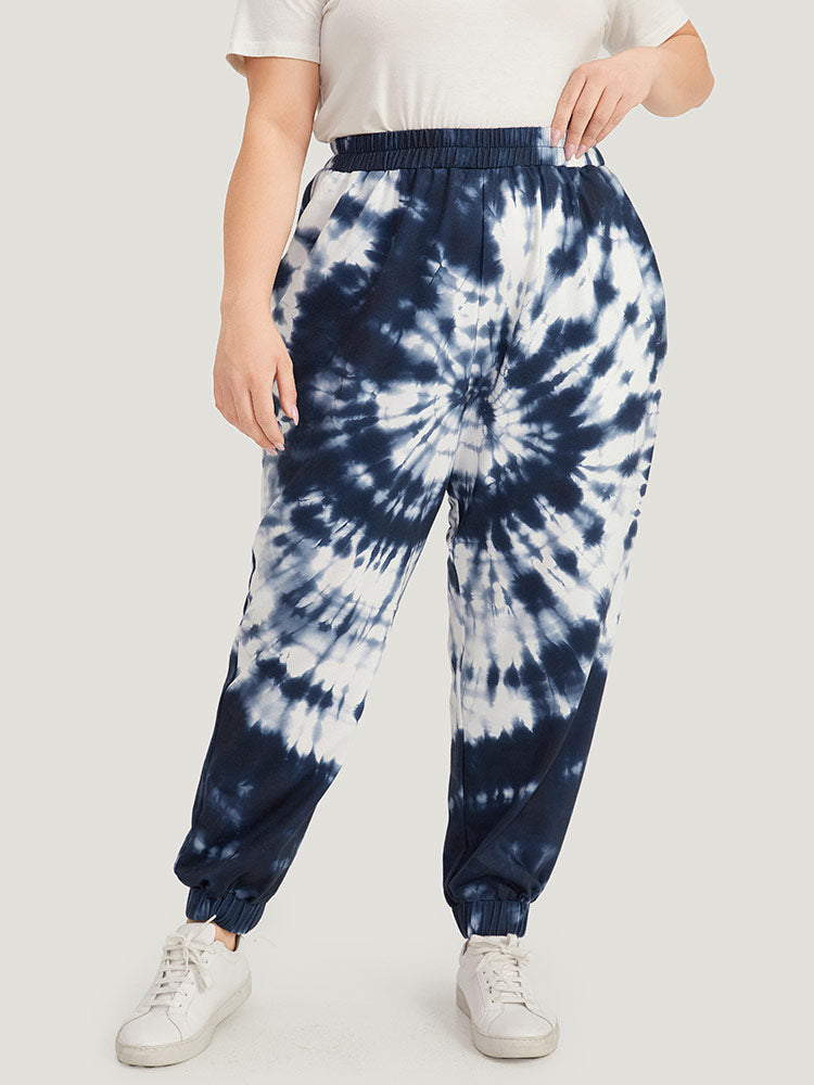 Tie Dye Pocket Elastic Waist Sweatpants