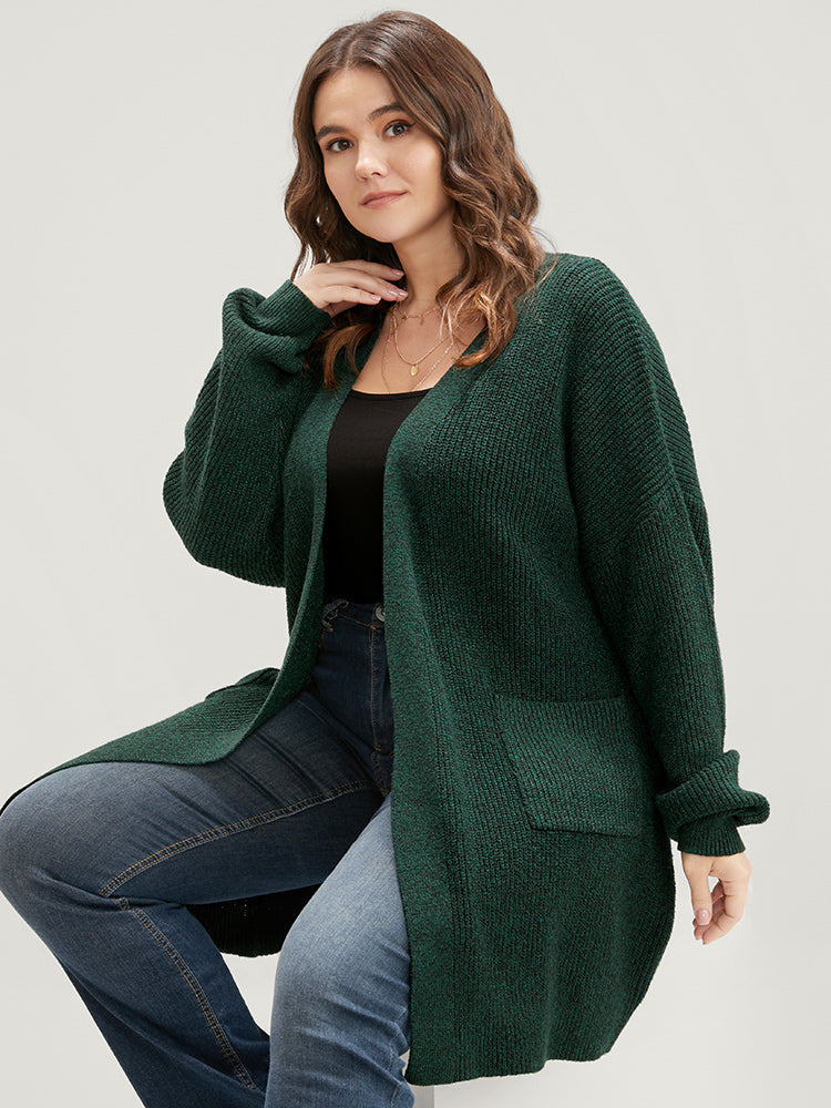 Soft Pointelle Knit Pocket Belted Open Front Cardigan