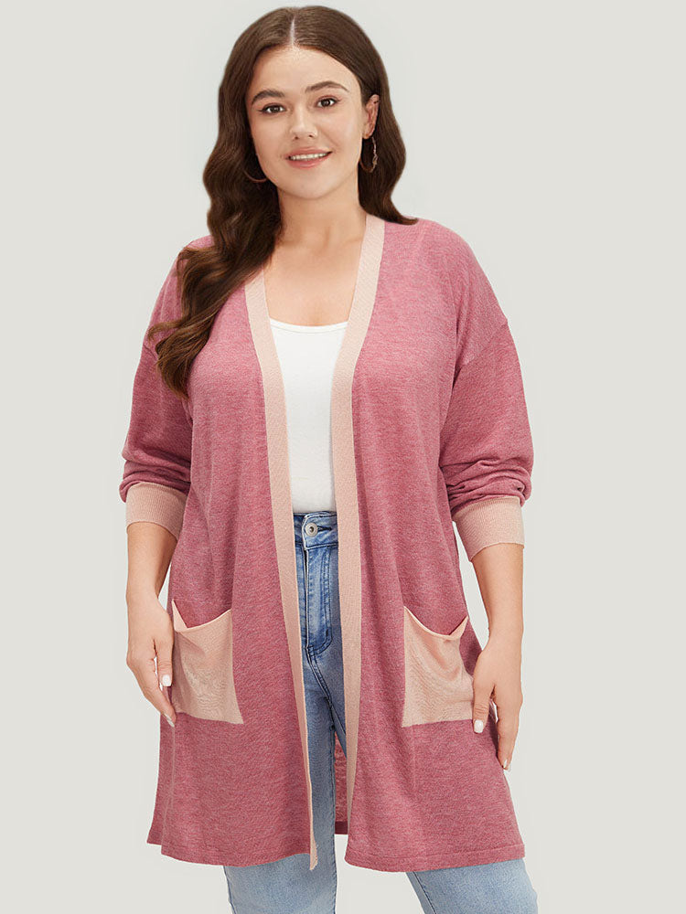 Supersoft Essentials Two Tone Pocket Tunic Cardigan