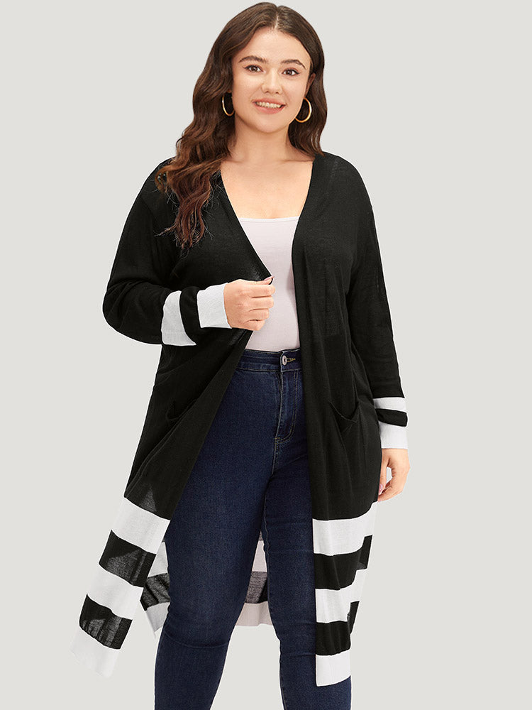 Supersoft Essentials Contrast Patched Pocket Maxi Cardigan