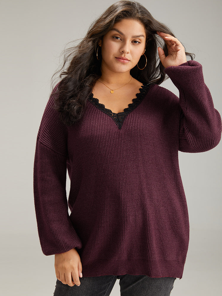 Supersoft Essentials Lace Insert Drop Shoulder Pullover