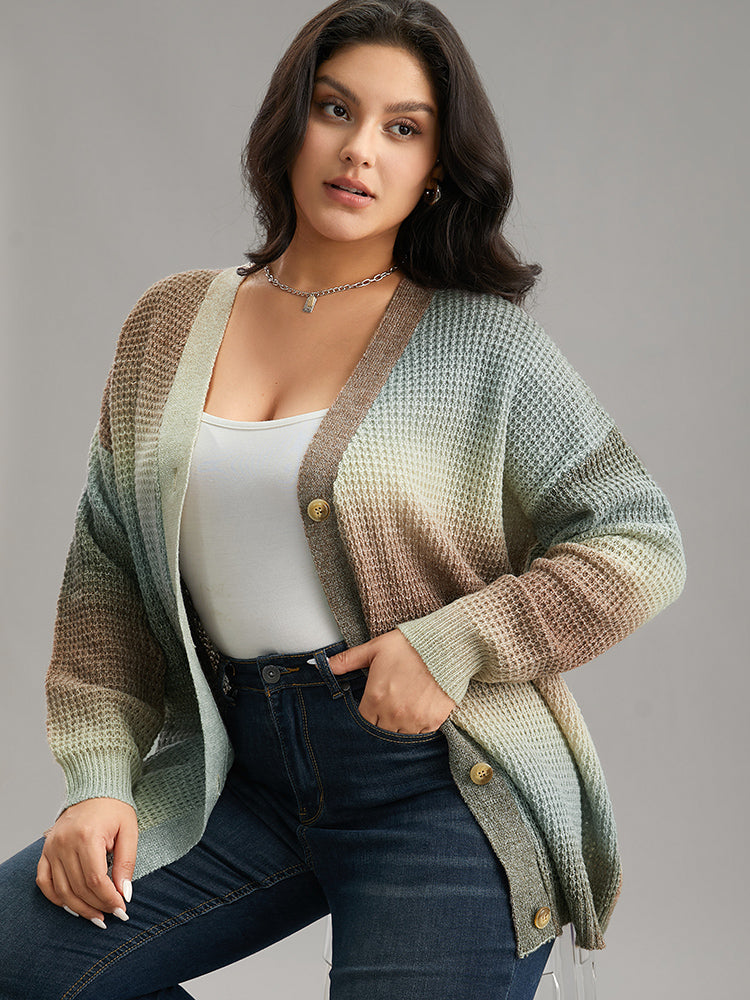 Ombre Heather Button Fly Cardigan