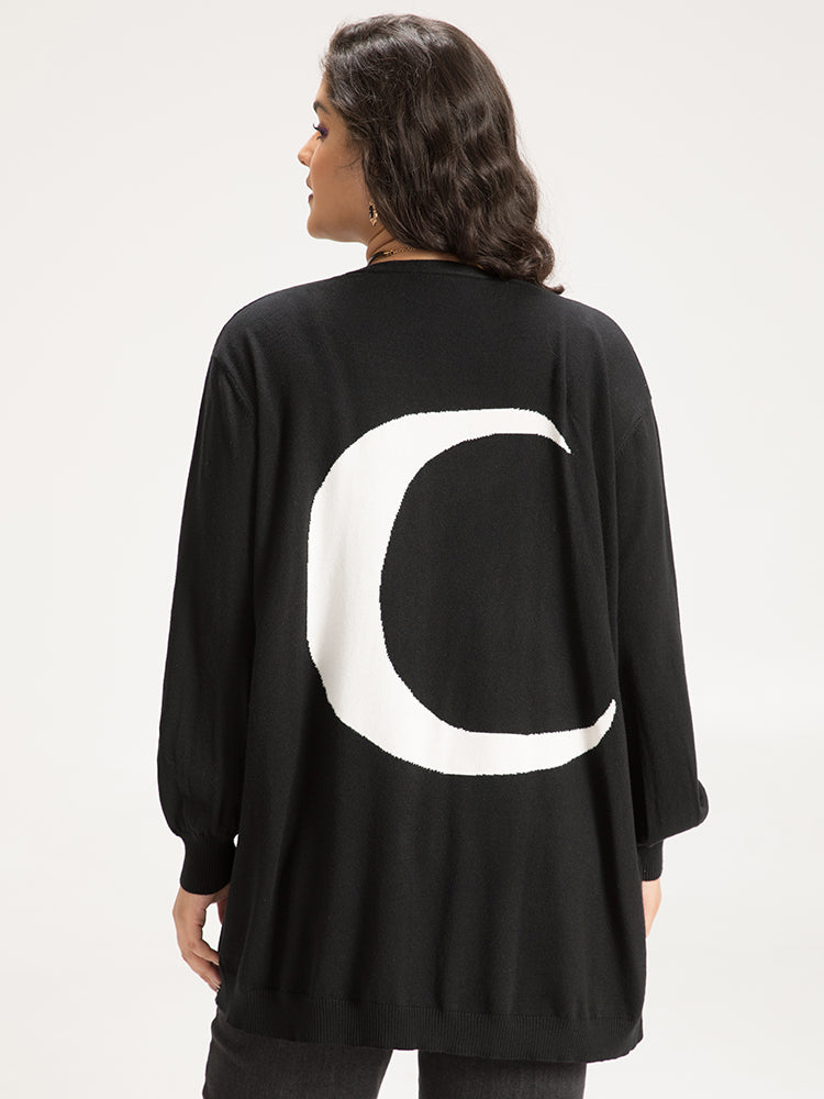 Supersoft Essentials Halloween Moon Open Front Puff Sleeve Cardigan