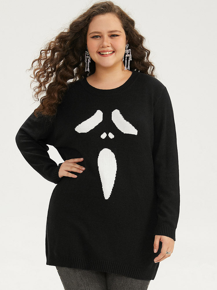 Supersoft Essentials Halloween Ghost Face Print Pullover