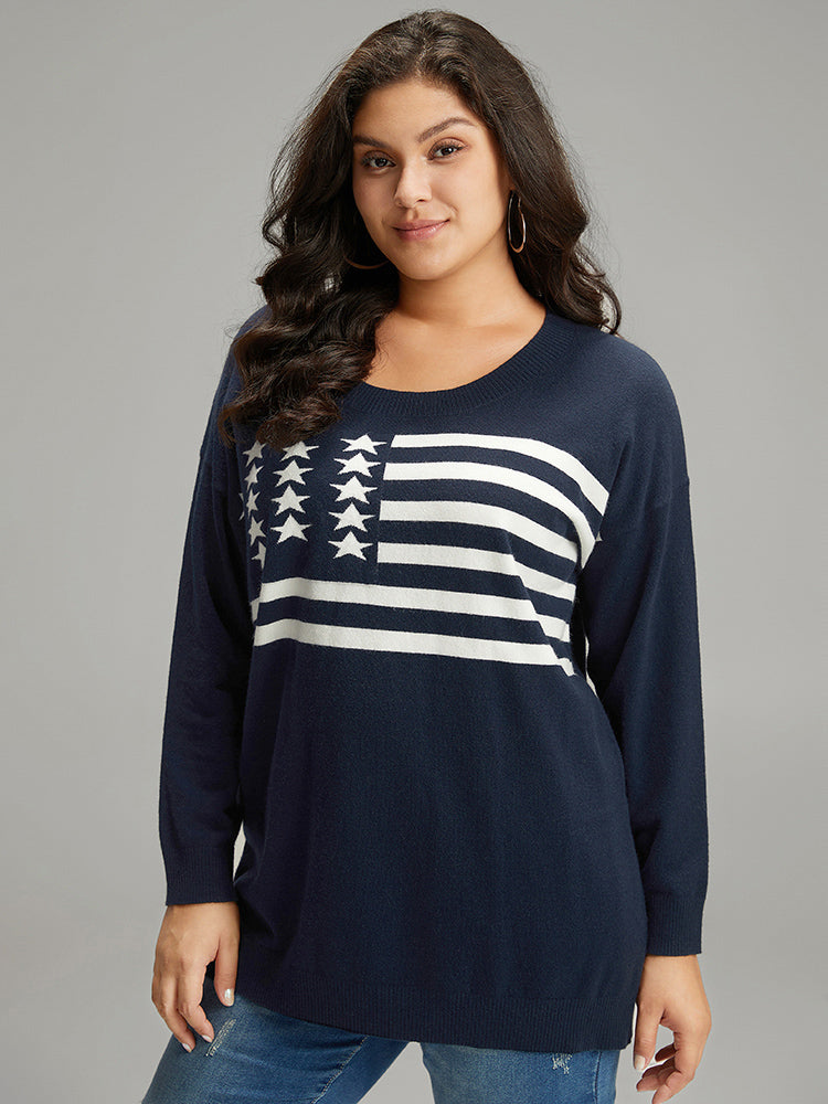 Supersoft Essentials Flag Print Loose Pullover