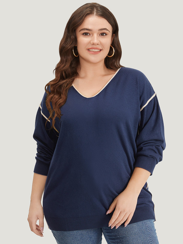 Supersoft Essentials Contrast Trim Drop Shoulder Pullover