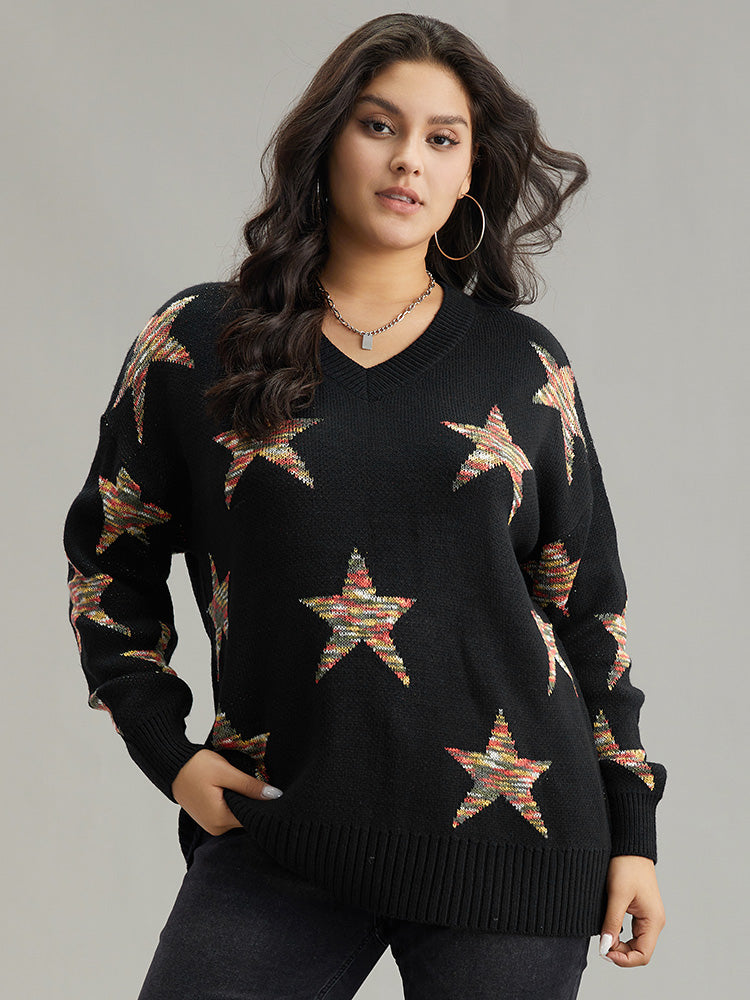 Star Heather Elastic Cuffs Pullover