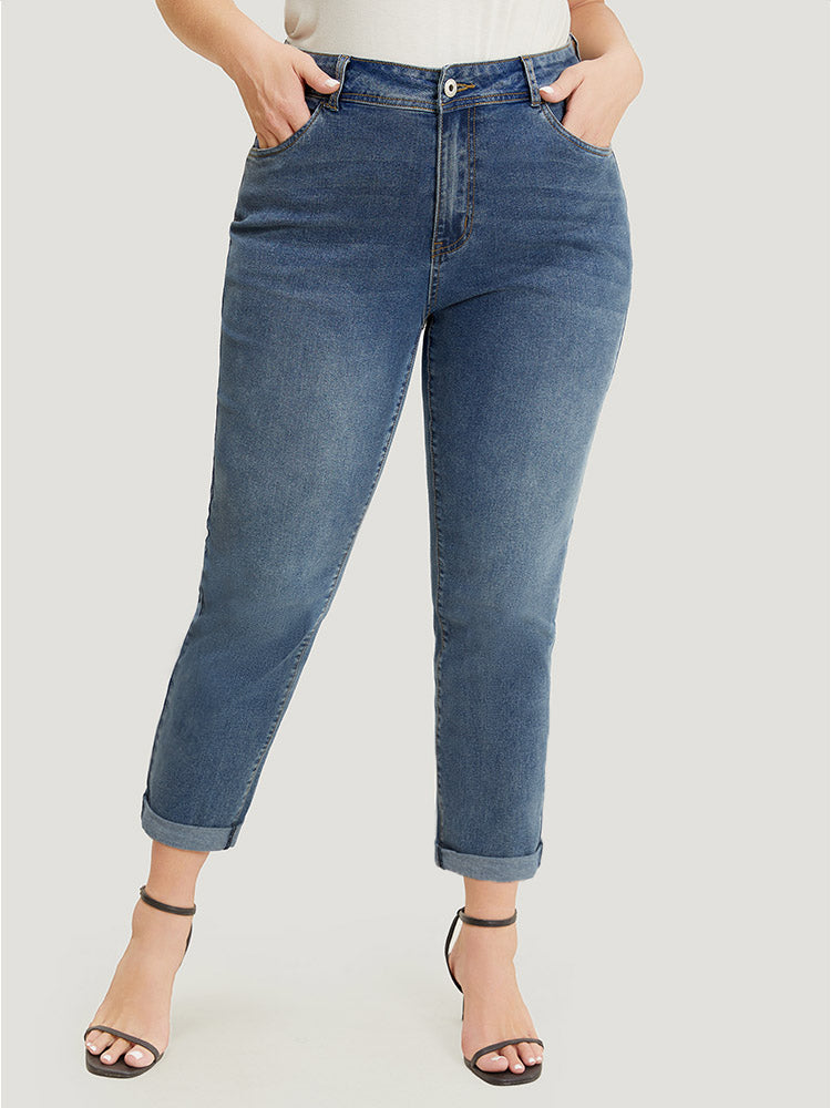 Very Stretchy High Rise Medium Wash Full Jeans