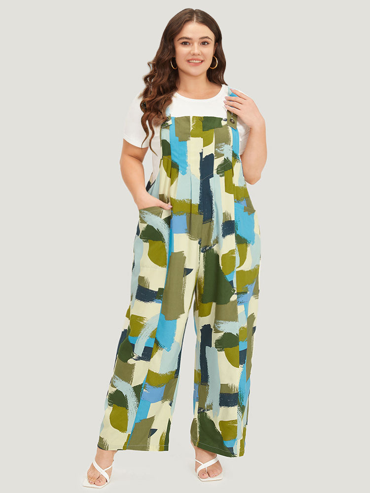 Colorblock Contrast Pocket Plicated Detail Cami Jumpsuit