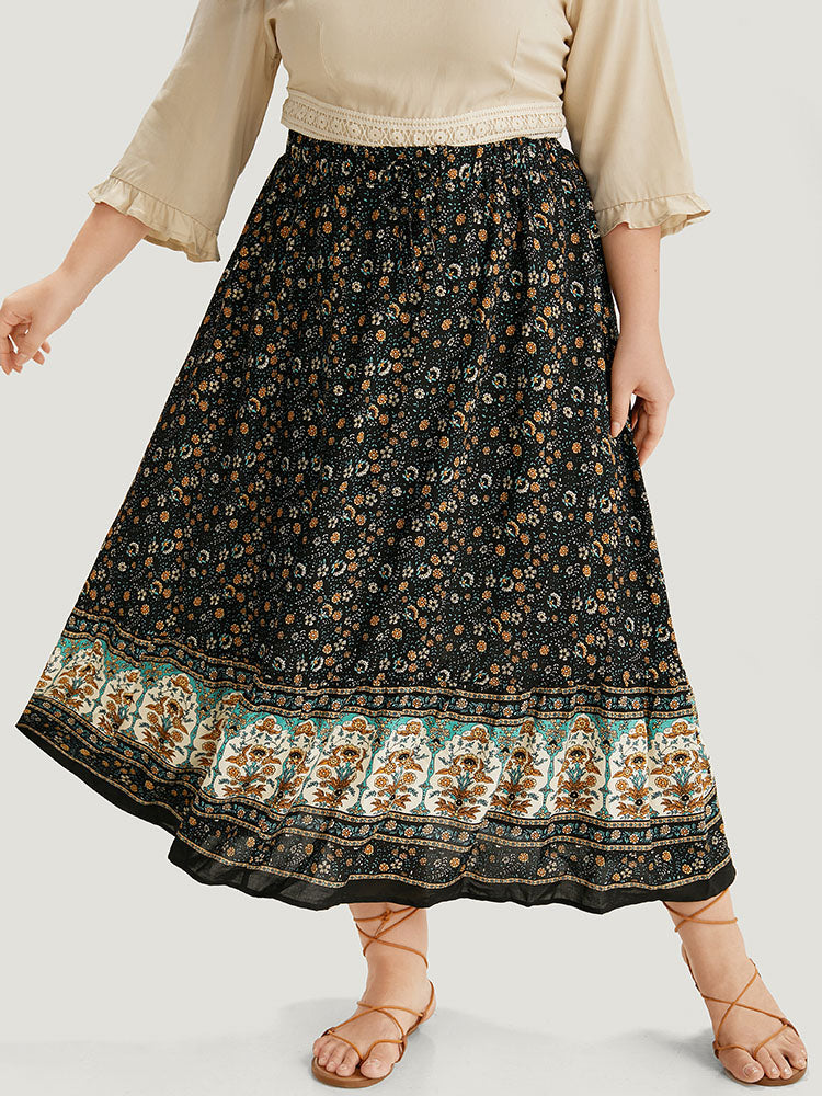 Boho Print Woven Skirt