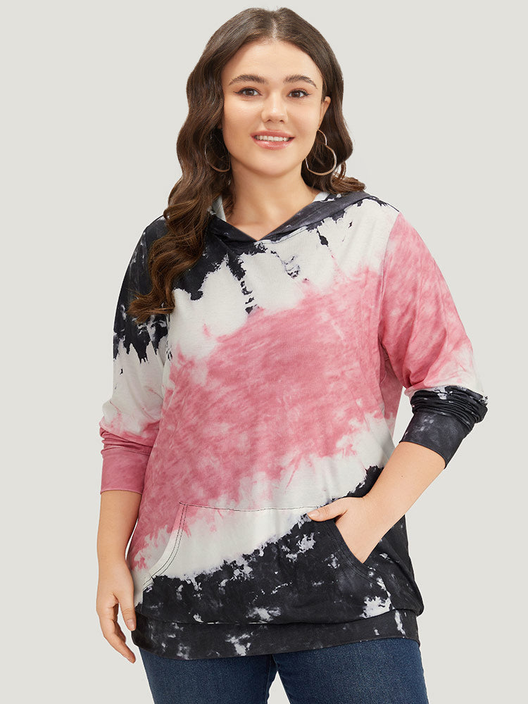 Tie Dye Hooded Pocket Sweatshirt