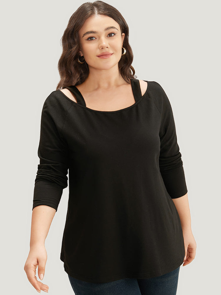 Supersoft Essentials Solid Cold Shoulder Sweatshirt