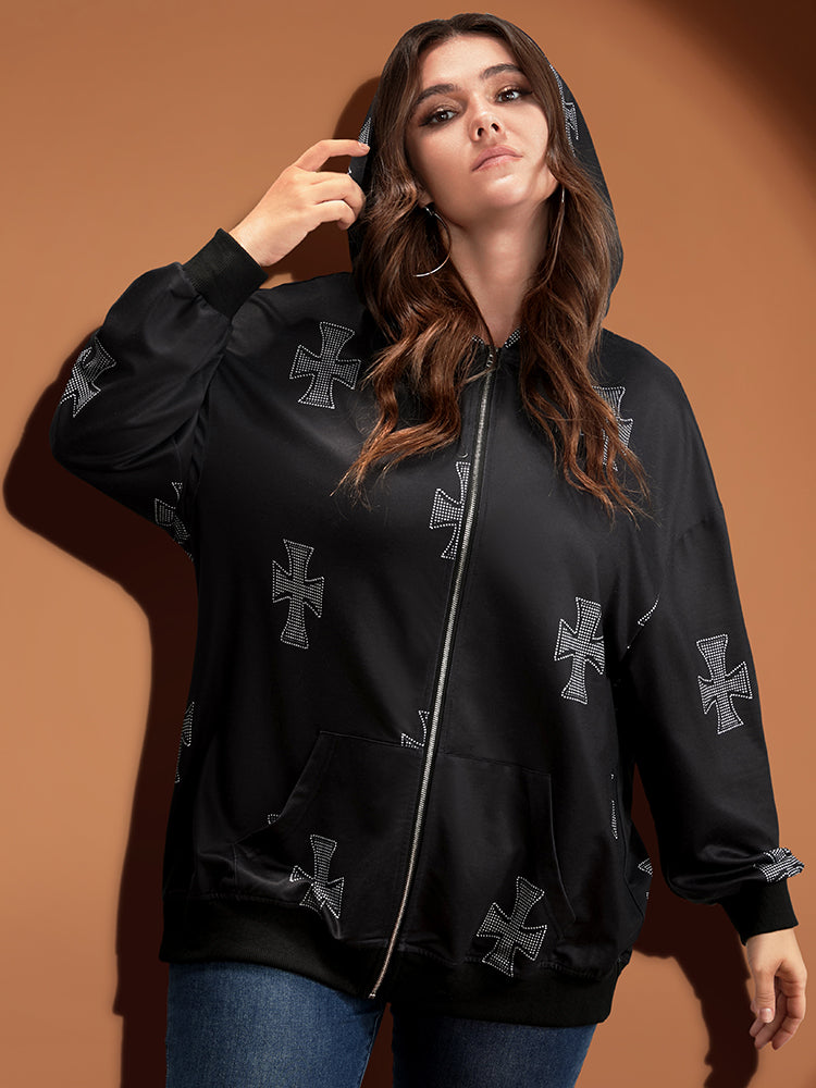 Halloween Pocket Zipper Hooded Sweatshirt