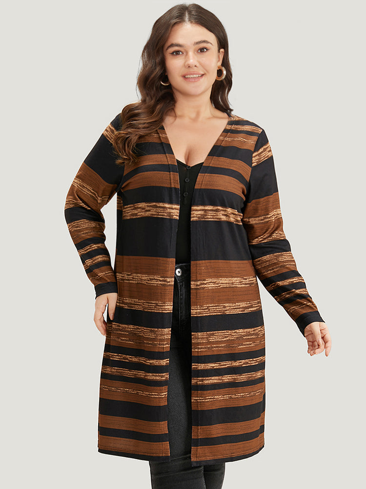 Halloween Striped Open Front Coat