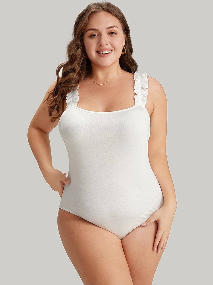 Supersoft Essentials Plain Frill Trim Cami Bodysuit