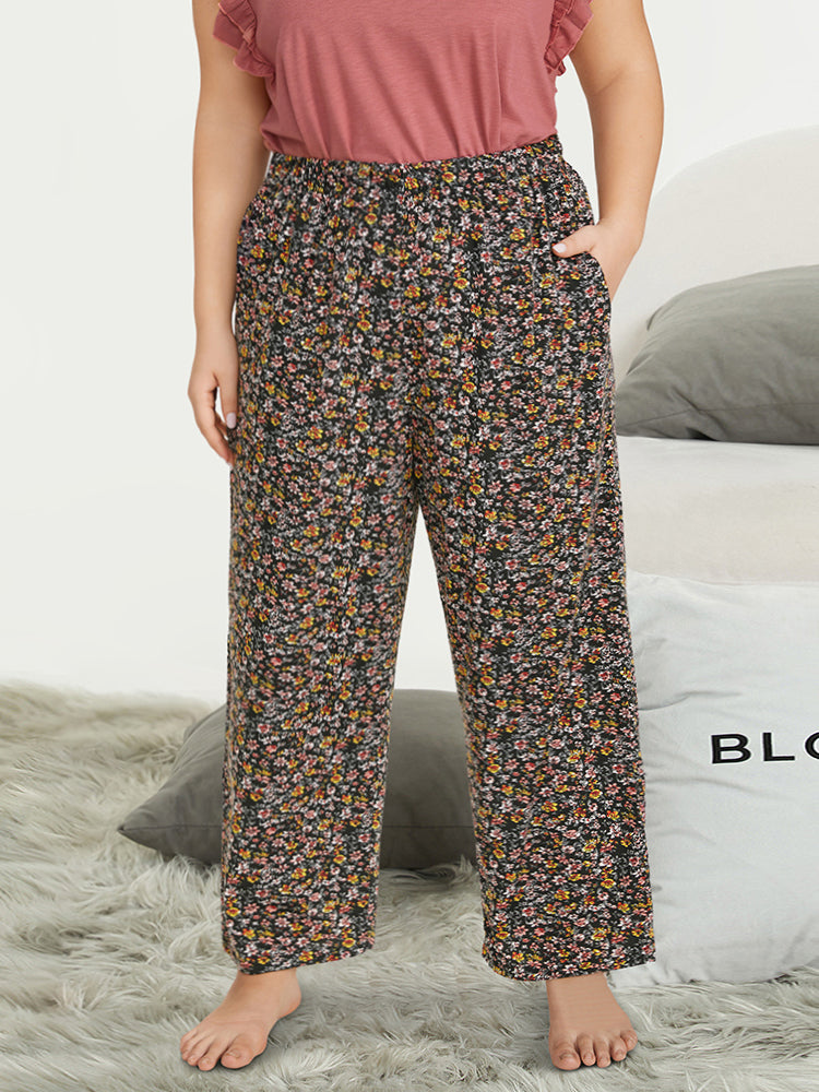 Ditsy Floral Pocket Elastic Waist Sleep Pants