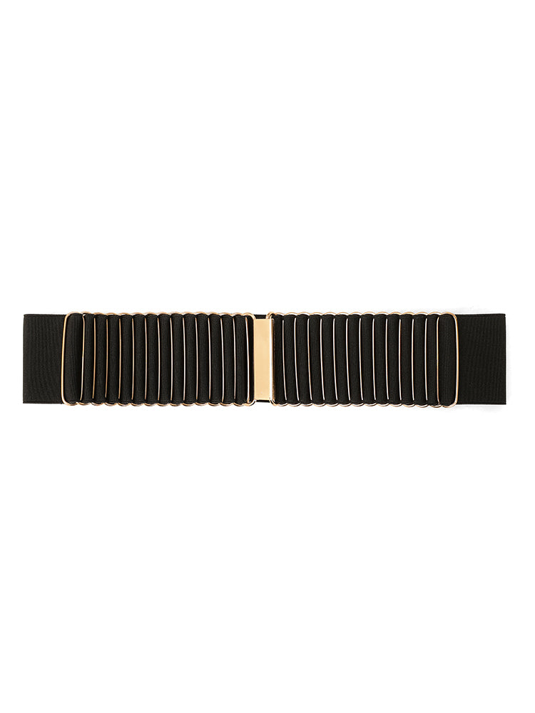 Metal Buckle Detail Elastic Belt