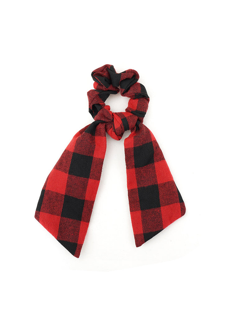 Christmas Plaid Print Elastic Hair Accessorie