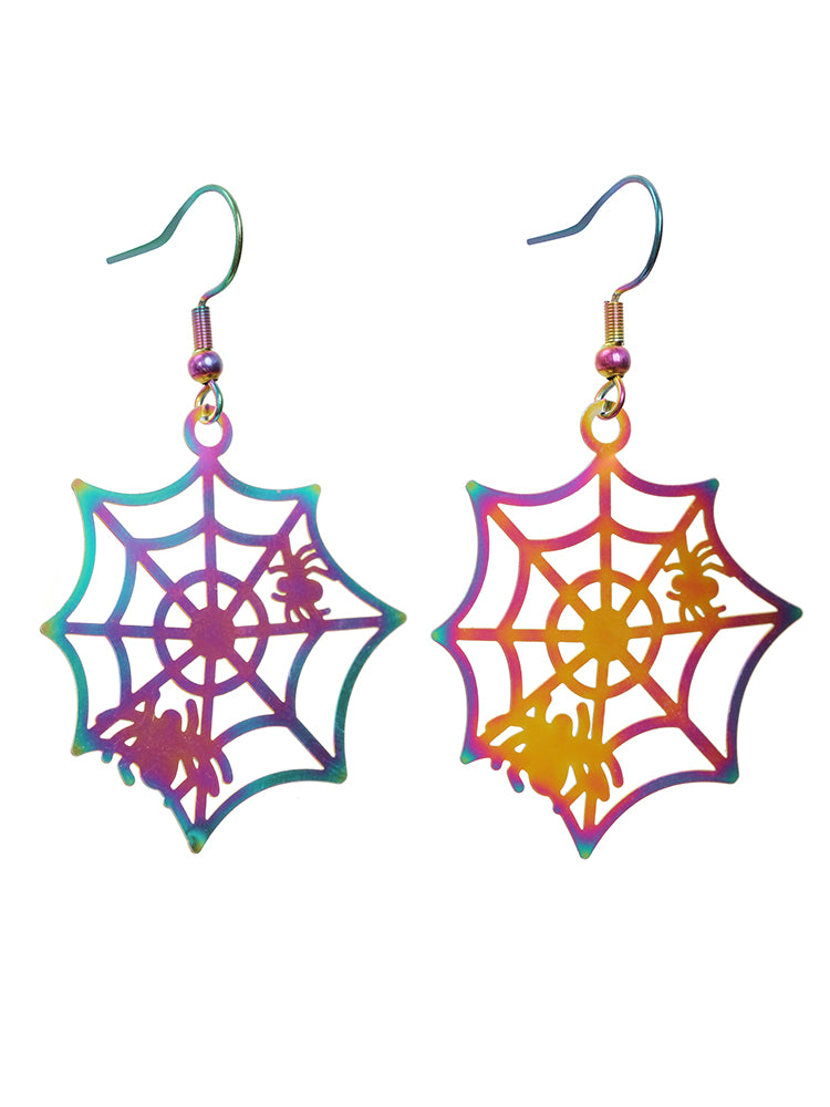 Halloween Spider Web Earrings