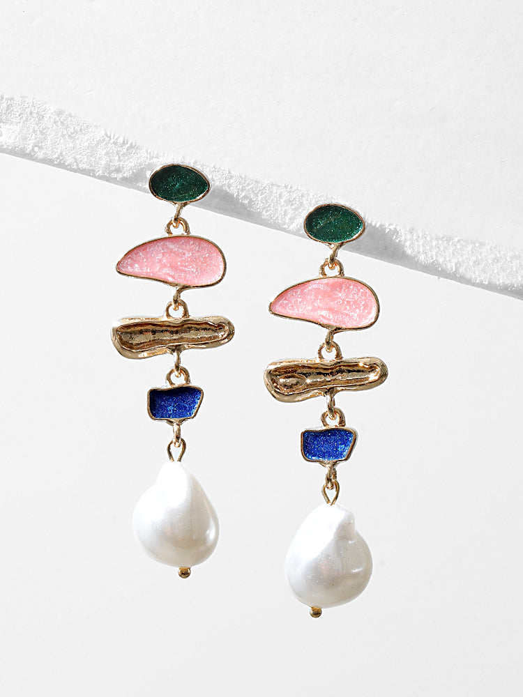 Asymmetrical Geometric Drop Earrings