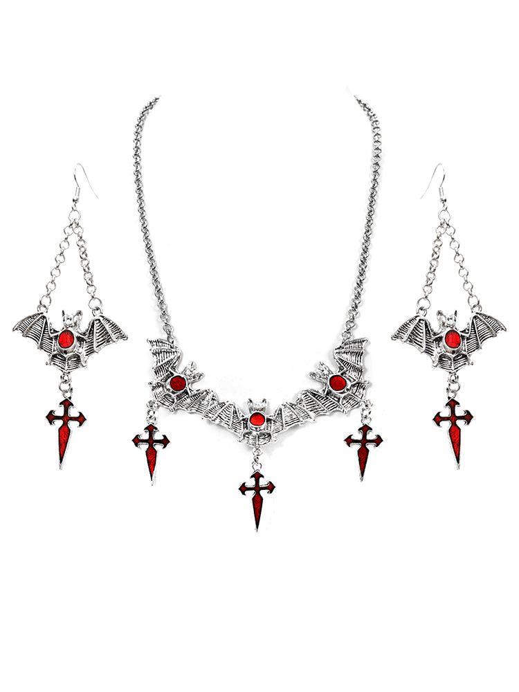 Halloween Bat Cross Jewelry Accessory Sets