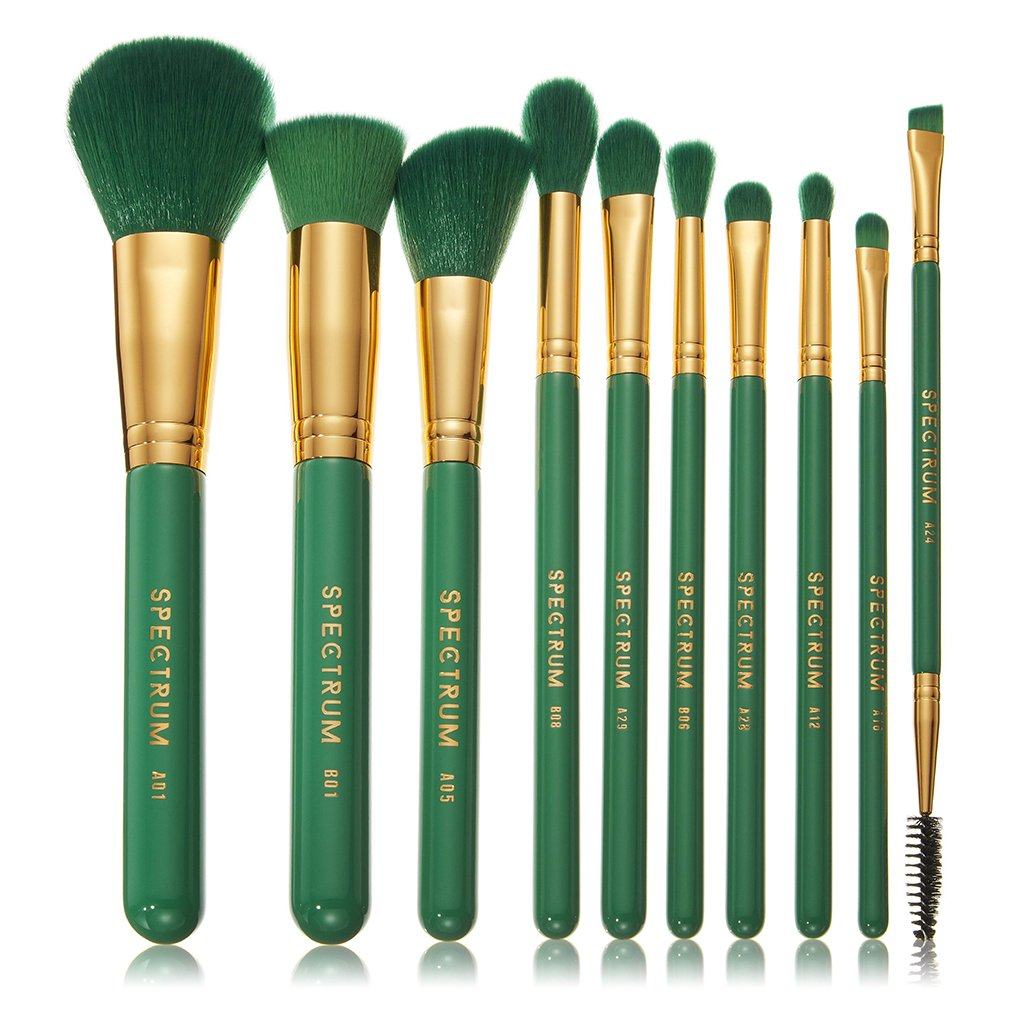 10 Piece Malachite Makeup Brush Set