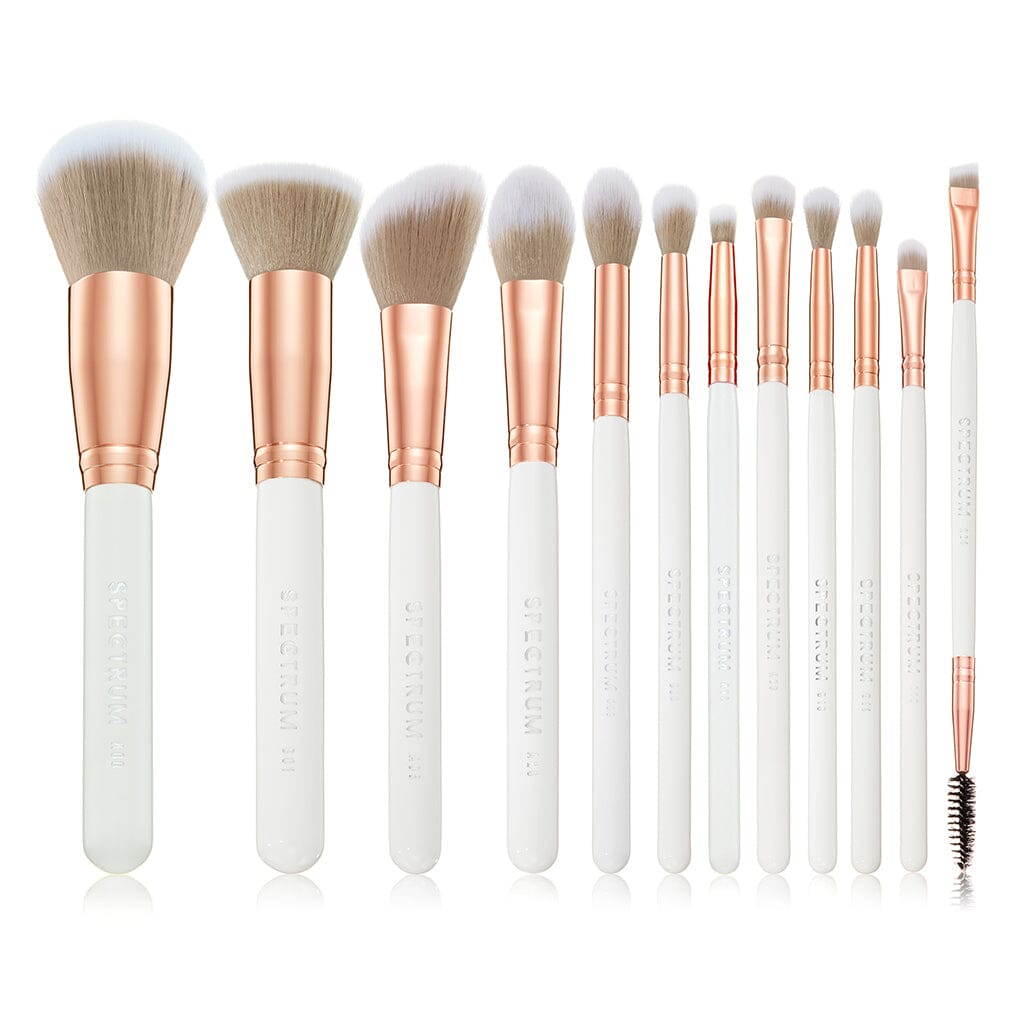 White Marbleous 12 Piece Makeup Brush Set