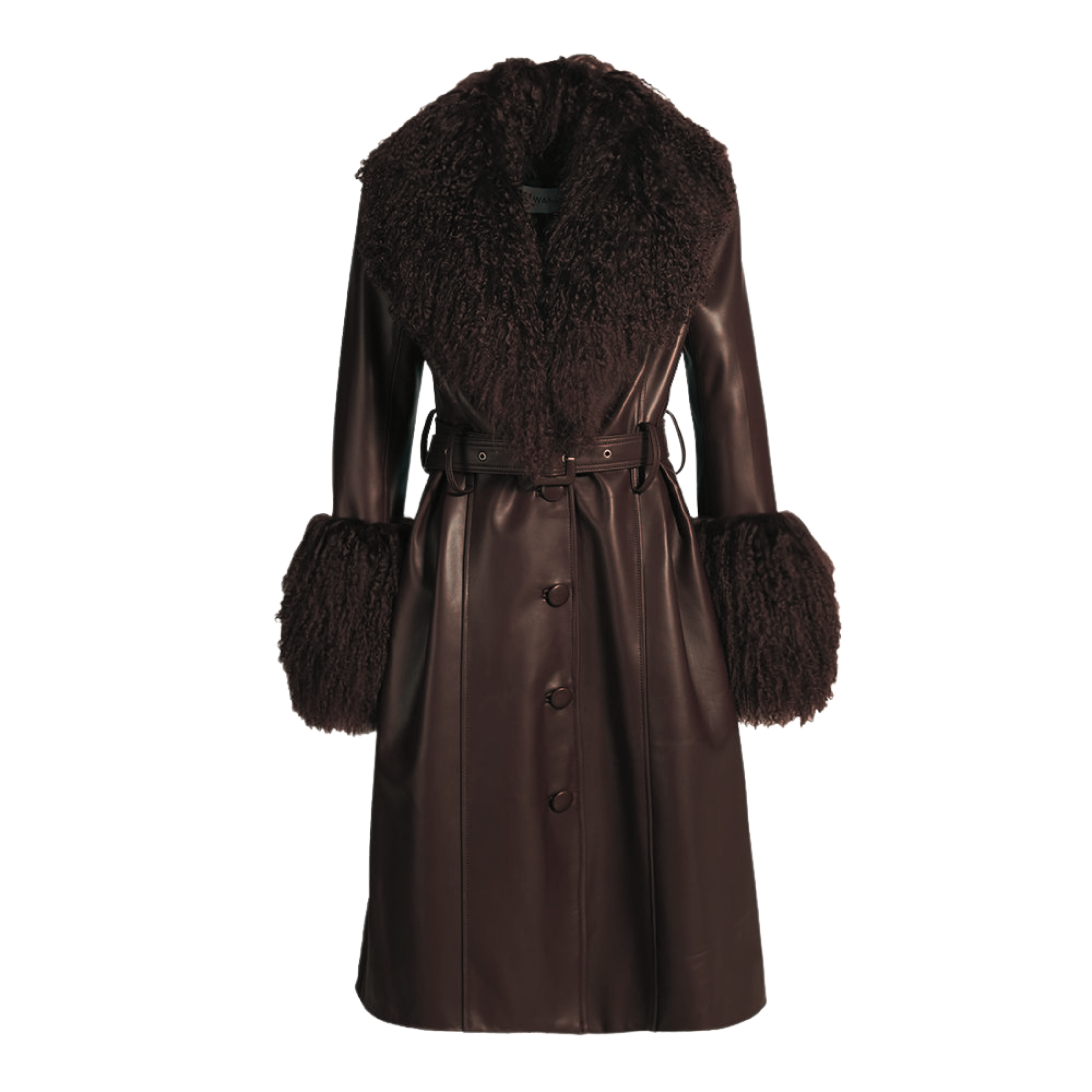 Wanan Touch-Cappotto Sac Marrone in Pelle-Donna -Marrone