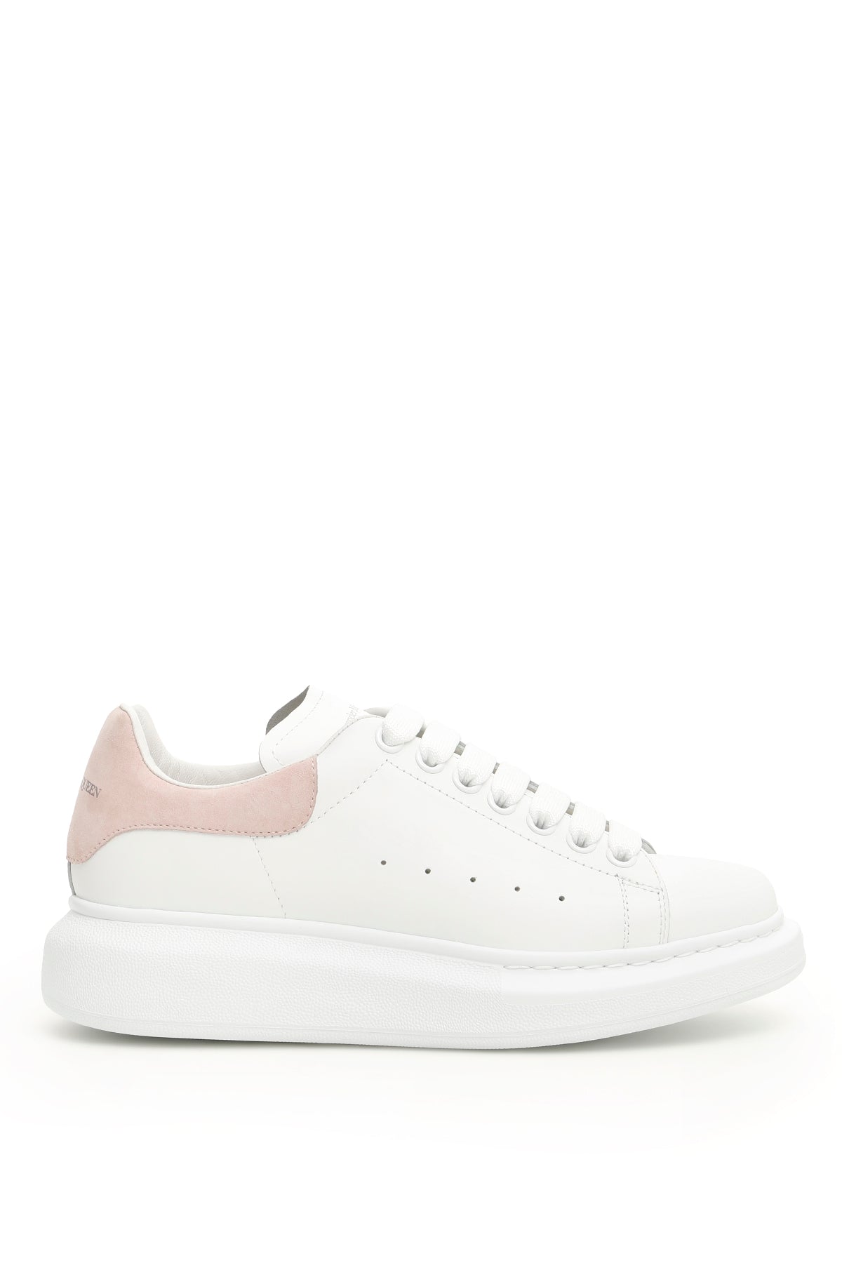 Alexander McQueen-Sneaker Oversize in Pelle Bianca-Donna -Bianco, Rosa