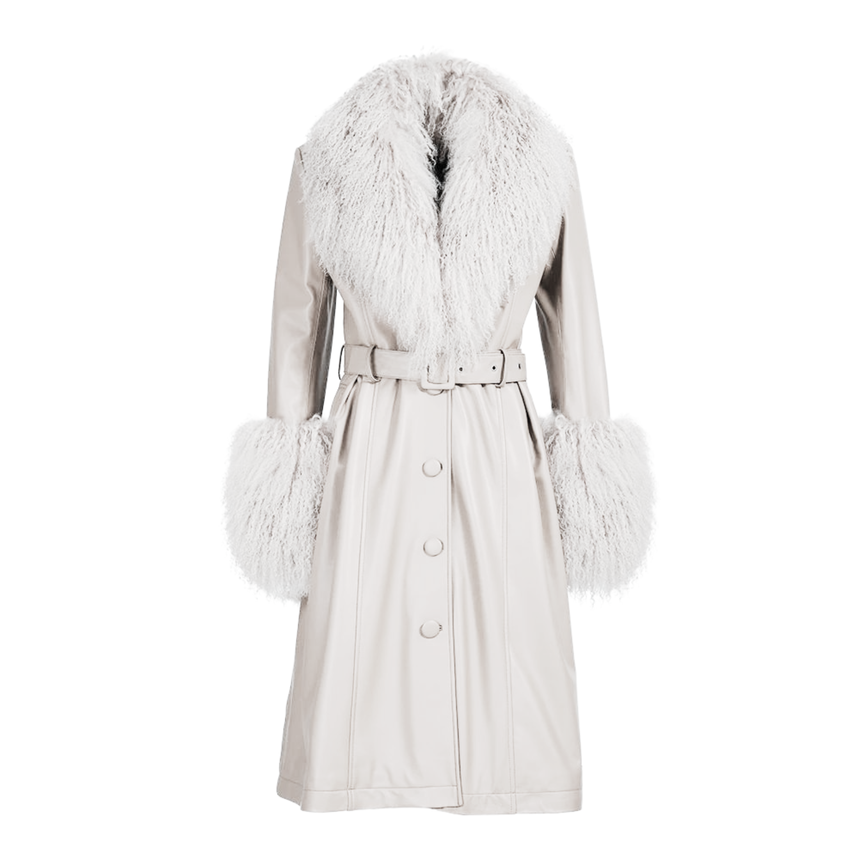 Wanan Touch-Cappotto Sac Bianco in Pelle-Donna -Bianco