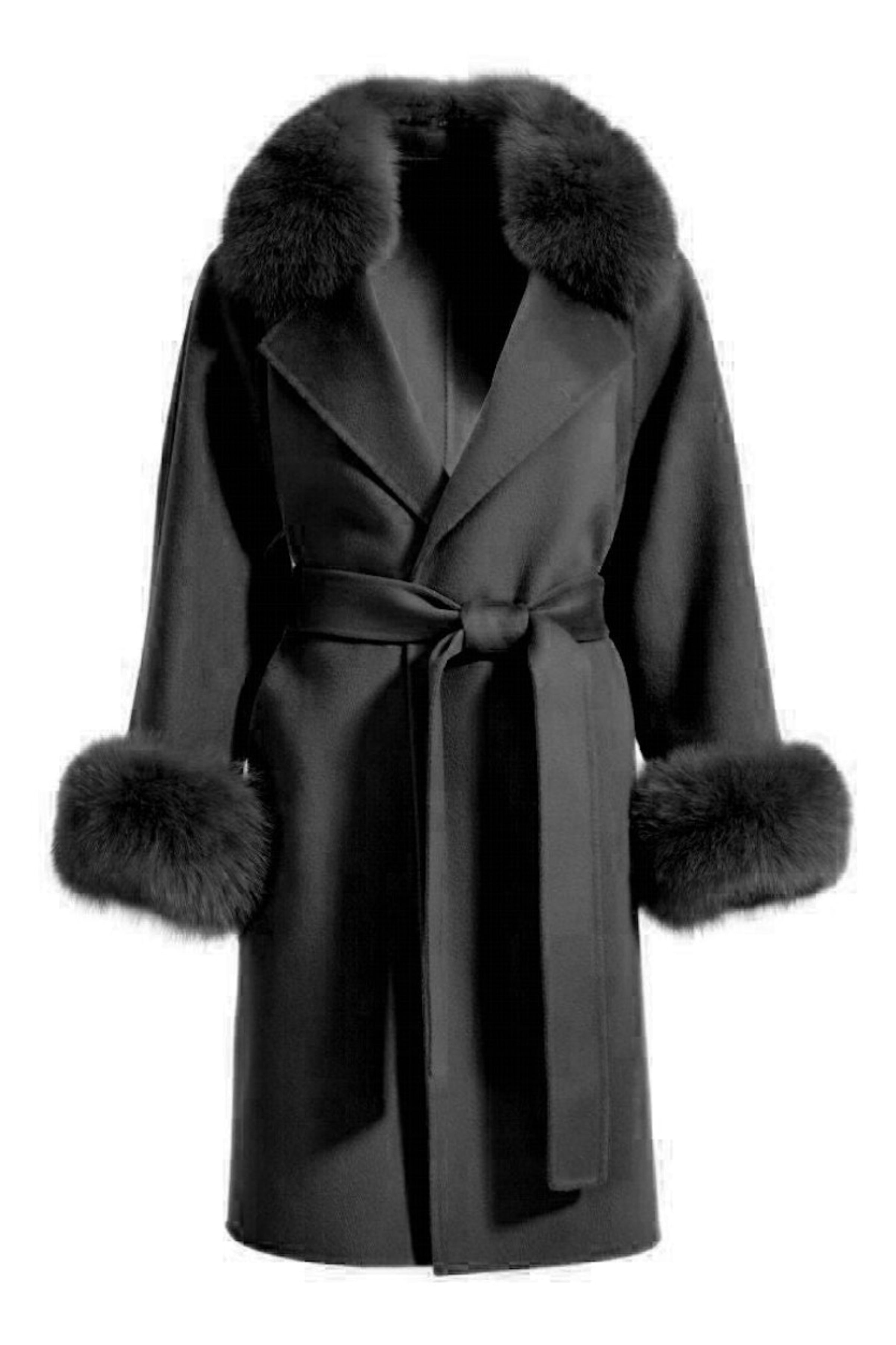 Wanan Touch-Cappotto Chiara Nero in Misto Cachemire-Donna -Nero